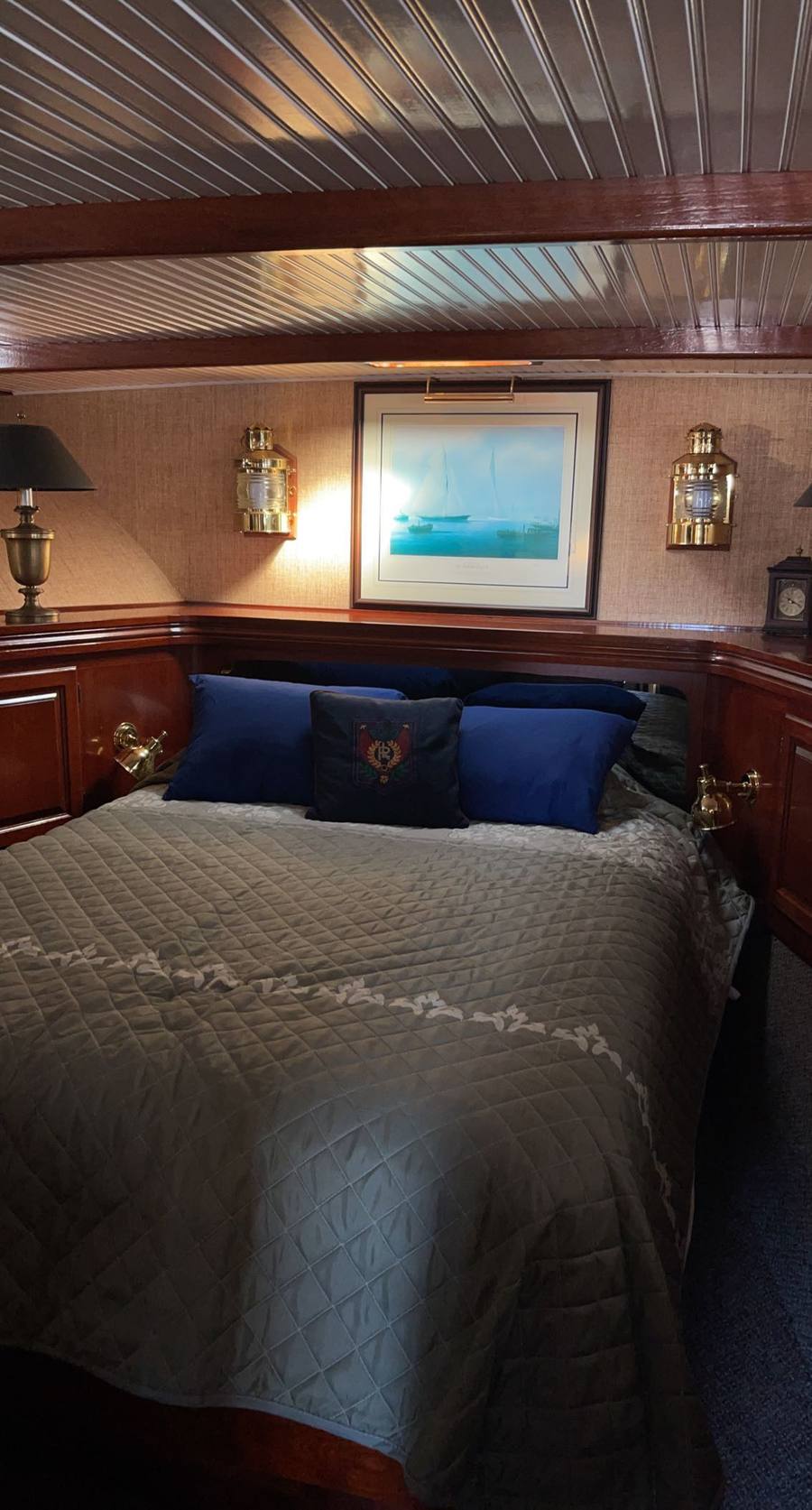 Yacht stateroom with UV protection window film