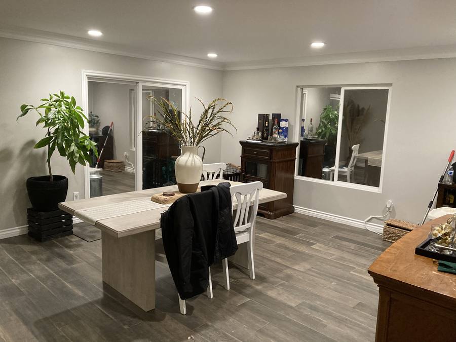 Dining room with tinted windows finished install