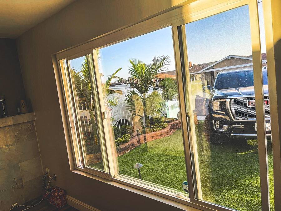 Living room slider window tint